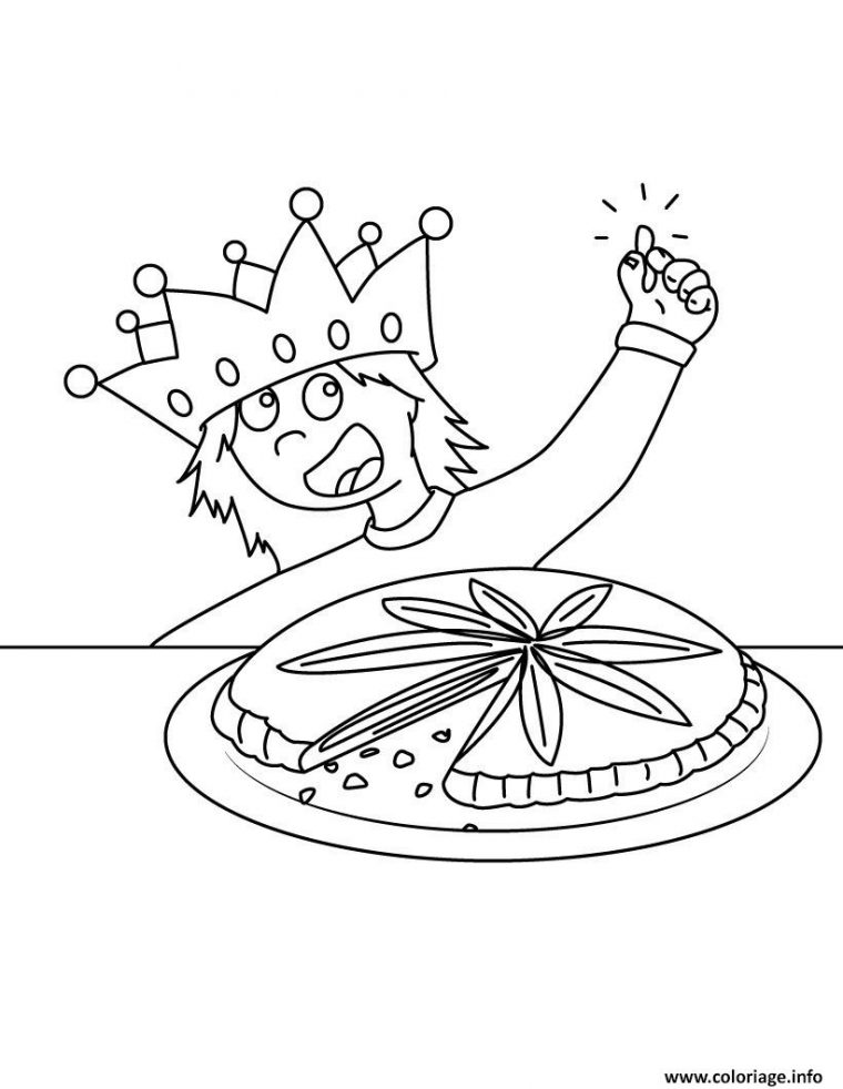 Coloriage Rois Cherche Sa Galette Dessin Galette Des Rois À Imprimer destiné Dessin Sur Galette Des Rois