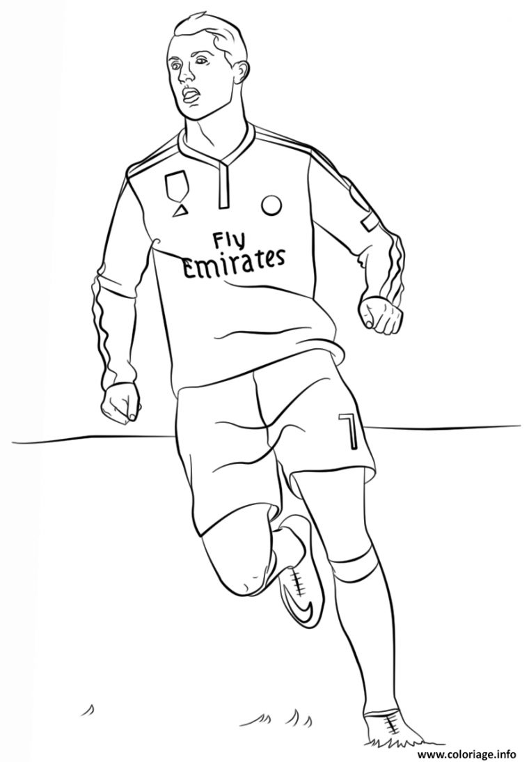 Coloriage Ronaldo 7 Real Madrid Cristiano Meilleur Joueur De Foot dedans Coloriage De Joueur De Foot