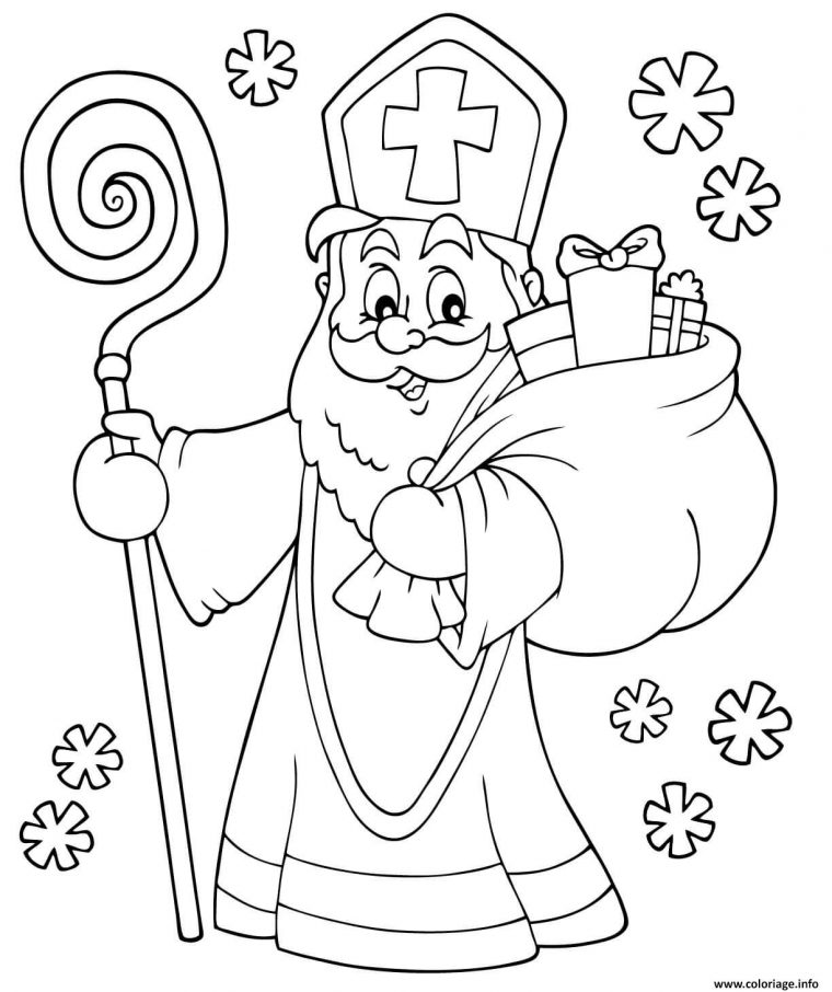 Coloriage Saint Nicolas 5 Decembre 6 Decembre 19 Decembre Fete destiné Saint Nicolas Dessin