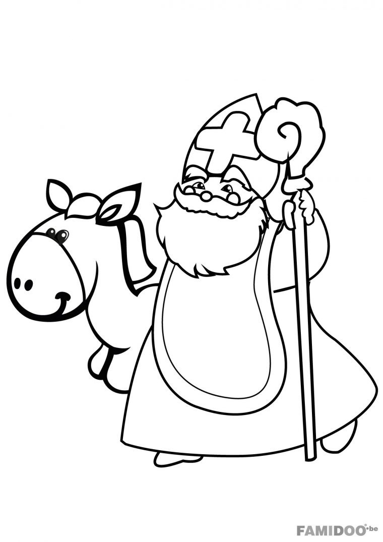 Coloriage Saint Nicolas À Imprimer Gratuit dedans Dessin De Saint