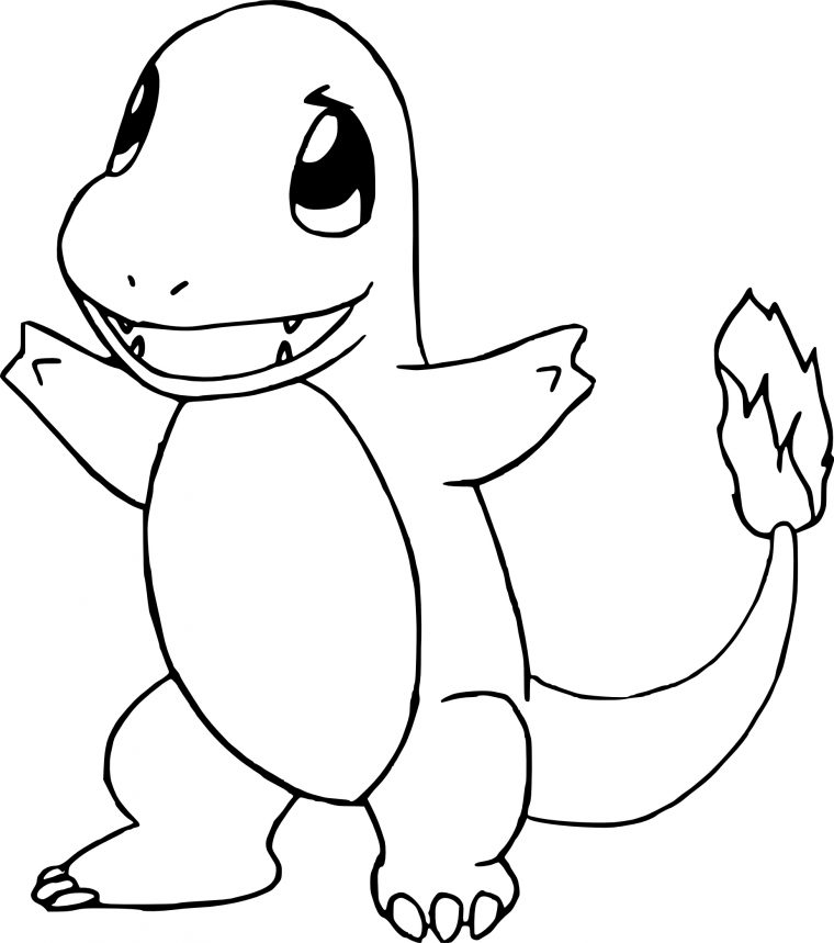 Coloriage Salamèche Pokemon À Imprimer pour Dessin De Pokemon Facile