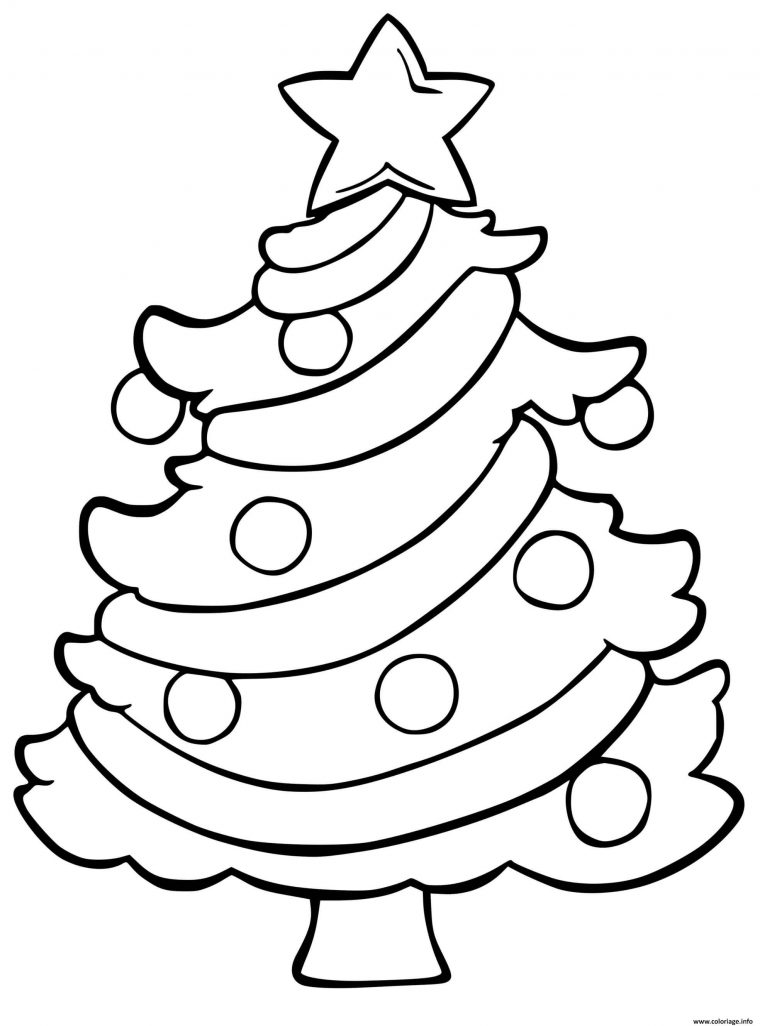 Coloriage Sapin De Noel Avec Guirlandes Et Boules De Noel Dessin Noel dedans Decoration De Noel A Imprimer