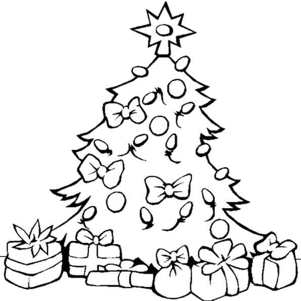 Coloriage Sapin De Noël Et Ses Cadeaux En Ligne Gratuit À Imprimer avec Coloriage Gratuit À Imprimer Sapin De Noel 