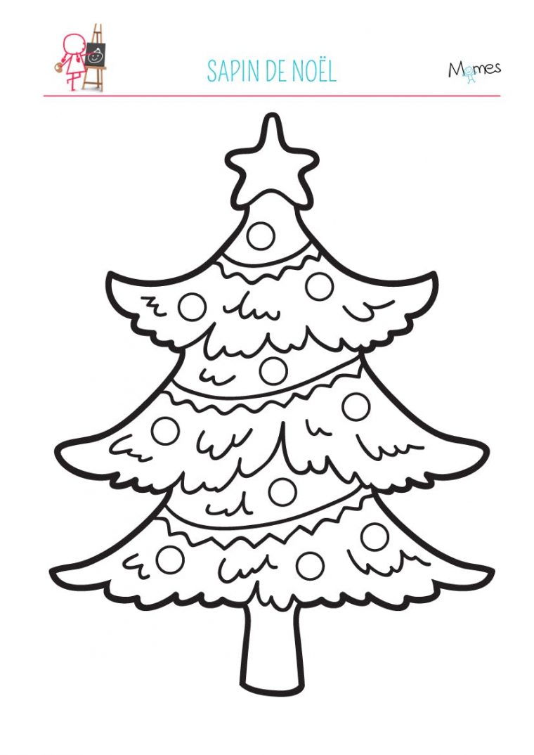 Coloriage Sapin De Noël  Momes avec Dessins Sapins