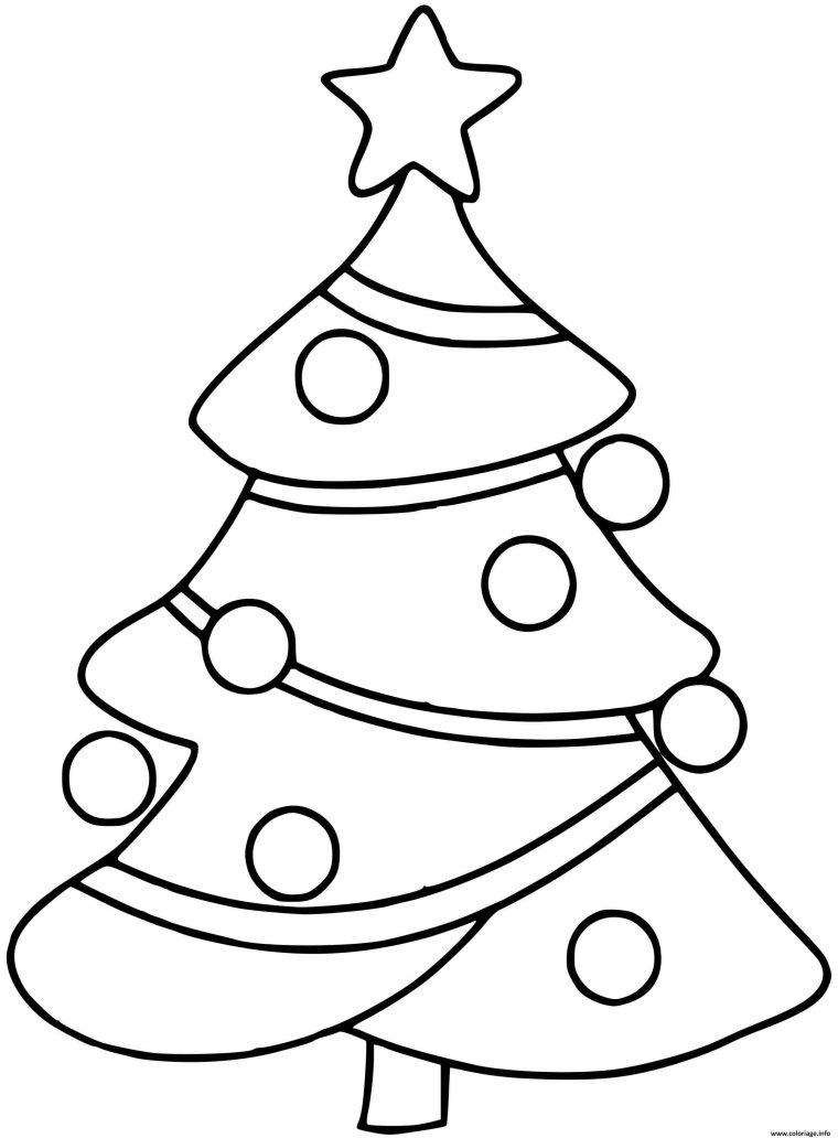 Coloriage Sapin De Noel Simple Et Facile Pour Maternelle Dessin Noel destiné Decoration De Noel A Imprimer