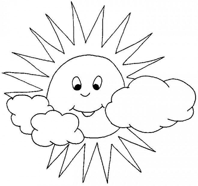 Coloriage Soleil Et Nuages Dessin Gratuit À Imprimer à Dessin De Soleil À Imprimer