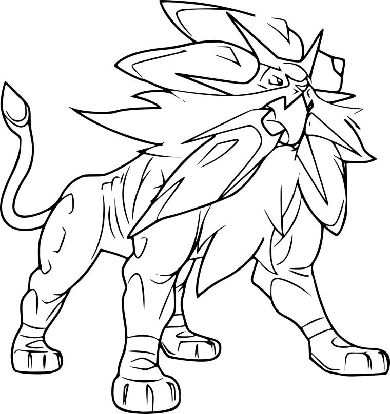 Coloriage Solgaleo Pokemon À Imprimer dedans Coloriag Pokemon