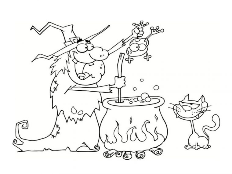 Coloriage Sorcière : Les Modèles À Imprimer à Sorciere Dessin Colorier