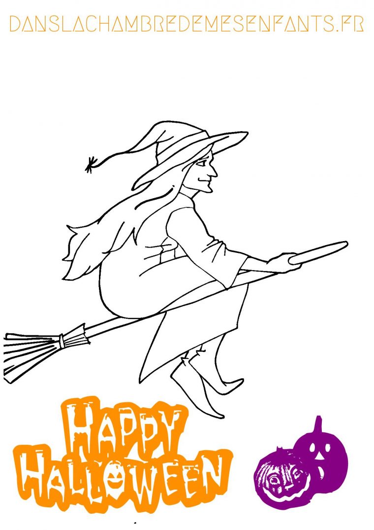 Coloriage Sorciere Simple Blog Danslachambredemesenfants.fr – Halloween dedans Dessin De Sorciere