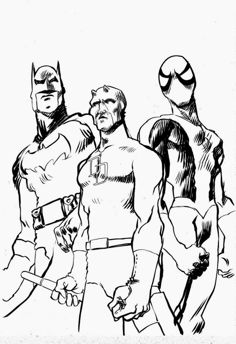 Coloriage Spiderman Et Batman  Coloriage En Ligne intérieur Coloriage Batman À Imprimer