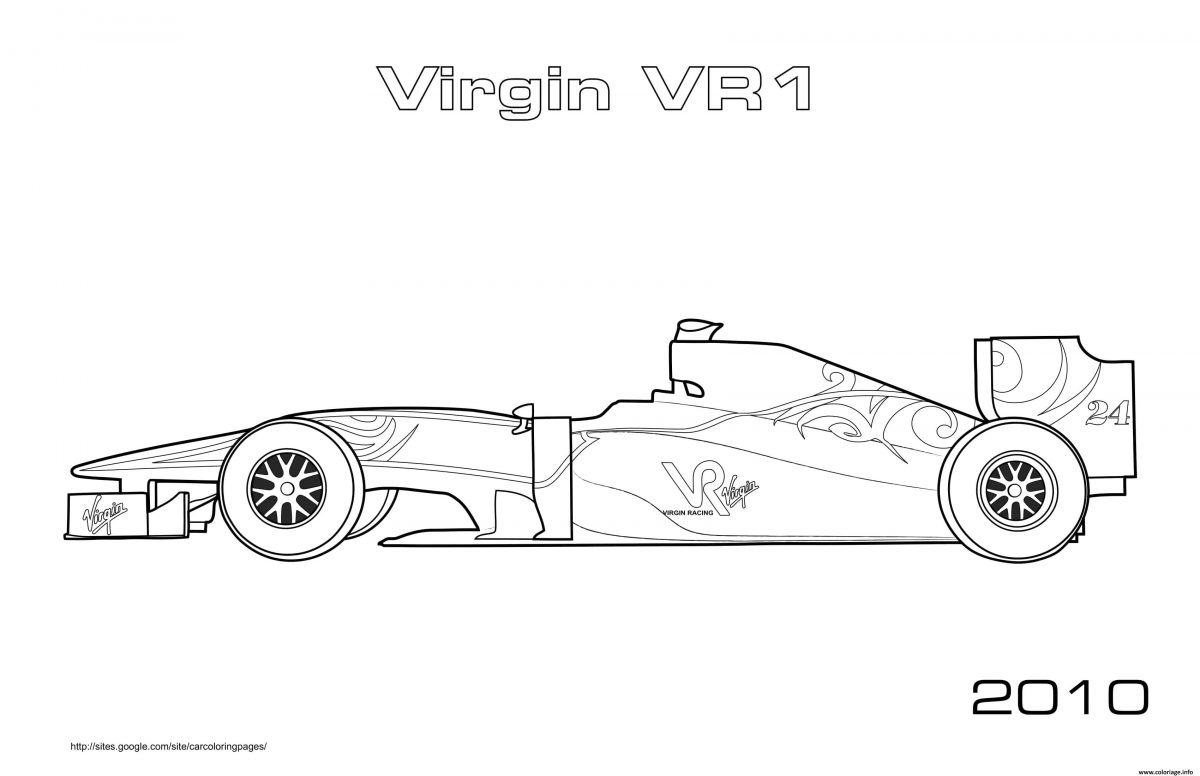 Coloriage Sport F1 Virgin Vr1 2010 Dessin Voiture De Sport À Imprimer tout Coloriages Voitures De Course