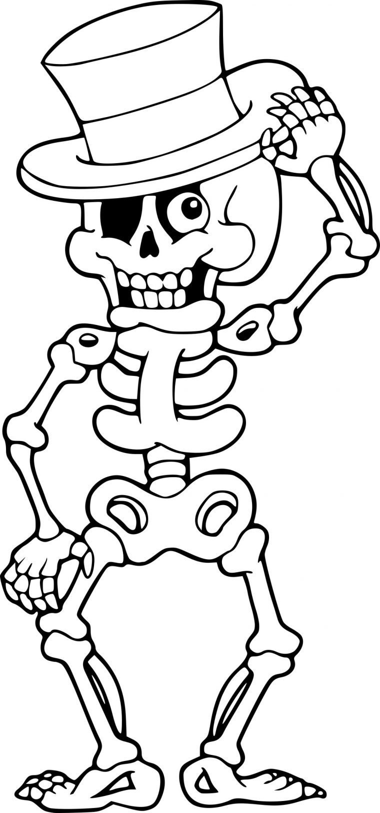 Coloriage Squelette Halloween À Imprimer avec Dessins Imprimer