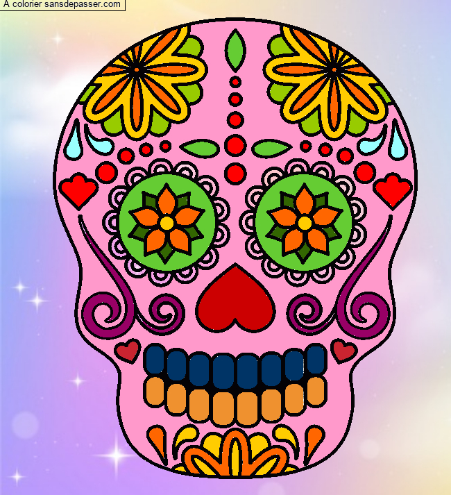 Coloriage Squelette Mexicain - Sans Dépasser tout Coloriage Squelette