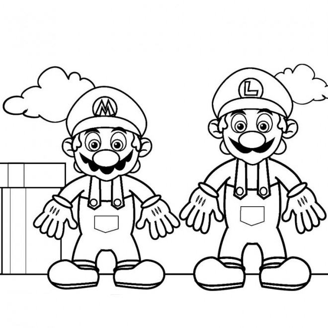 Coloriage Super Héros Mario Et Luigi Dessin Gratuit À Imprimer avec Dessin De Super Mario 