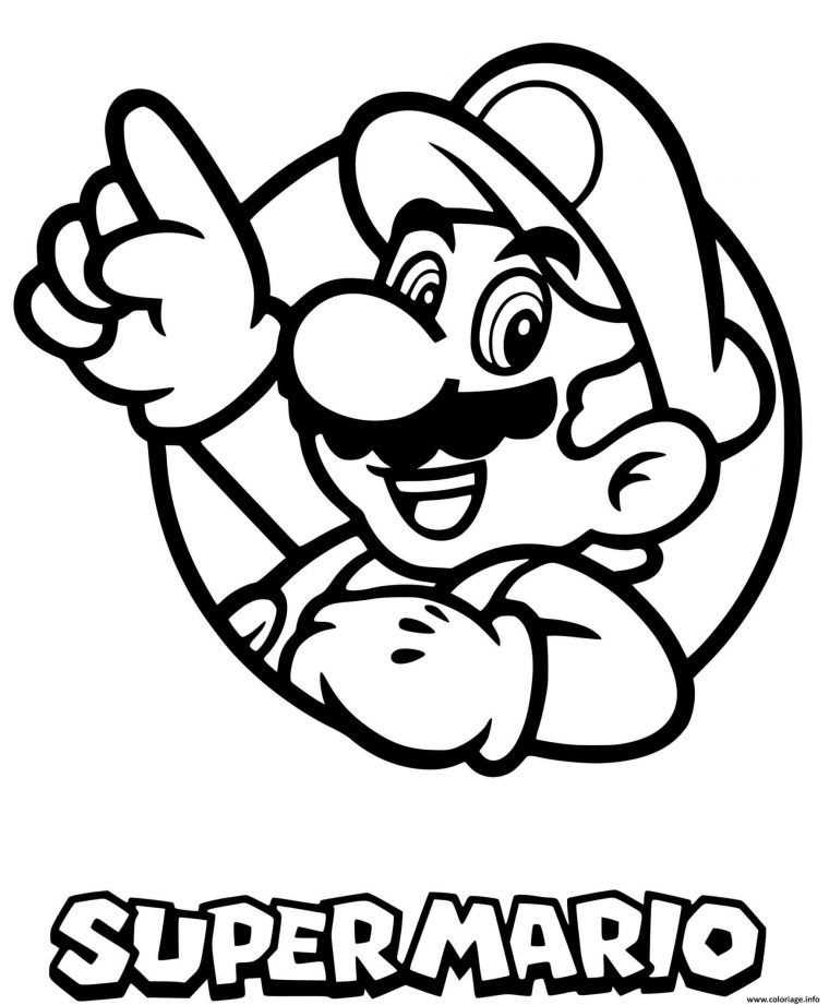 Coloriage Super Mario Bros Avec Logo Classique Dessin Mario À Imprimer encequiconcerne Dessin De Super Mario