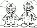 Coloriage Super Mario Bros Avec Luigi Dessin Mario Bros À Imprimer pour Apprendre A Dessiner Mario