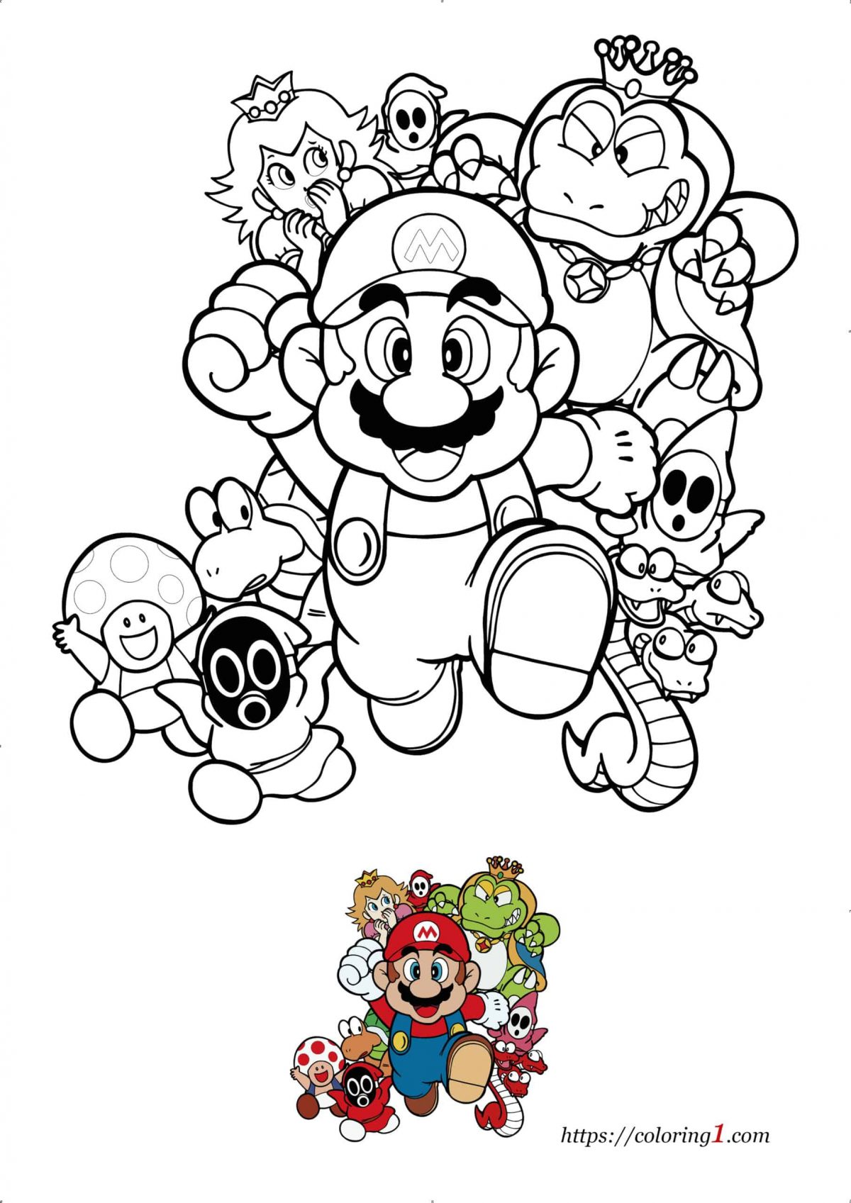 Coloriage Super Mario Bros - Coloriage Gratuit À Imprimer Dessin 2021 intérieur Mario Bros Dessin