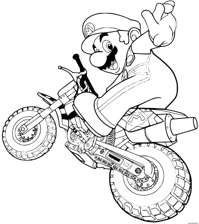 Coloriage Super Mario Bros Moto Lego Dessin Mario Bros À Imprimer tout Dessiner Gratuitement