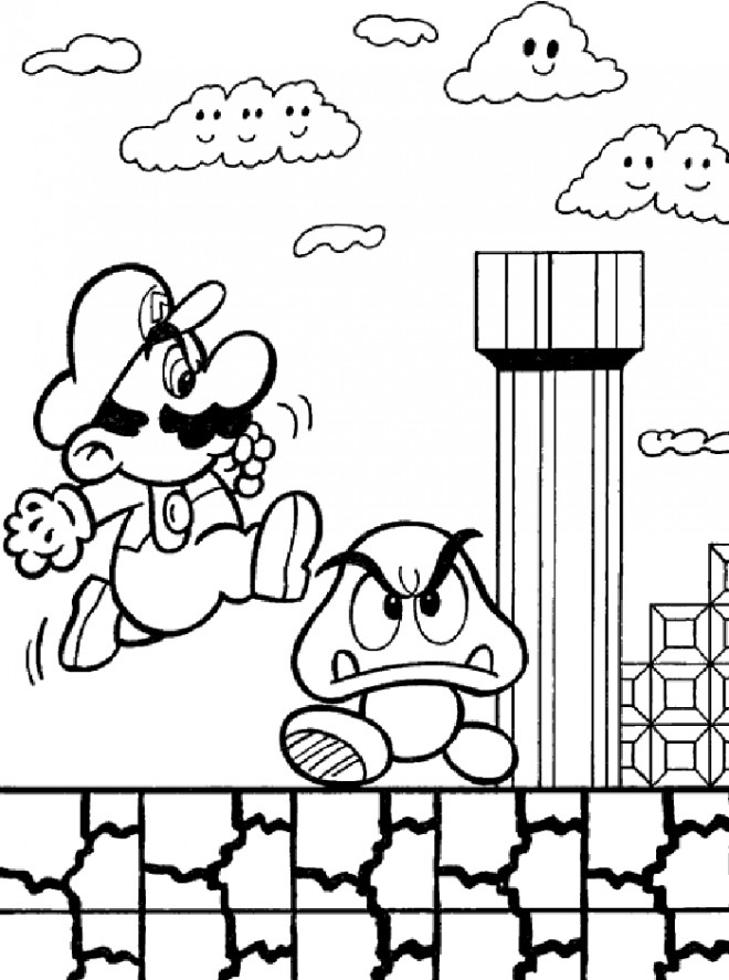 Coloriage Super Mario Jeux Pour Enfant Dessin Gratuit À Imprimer pour Dessin De Super Mario 