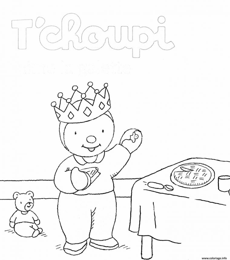 Coloriage Tchoupi Aime La Galette Des Rois Dessin Galette Des Rois À serapportantà Galette À Colorier