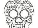 Coloriage Tête De Mort Mexicaine : 20 Dessins À Imprimer  Coloriage à Squelette A Colorier