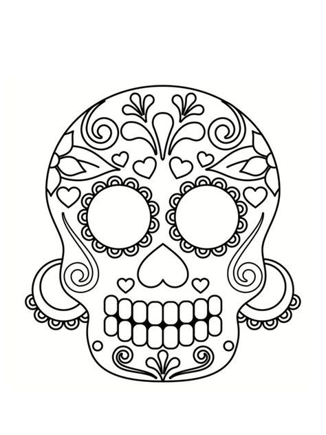 Coloriage Tête De Mort Mexicaine : 20 Dessins À Imprimer  Coloriage avec Tete A Colorier 