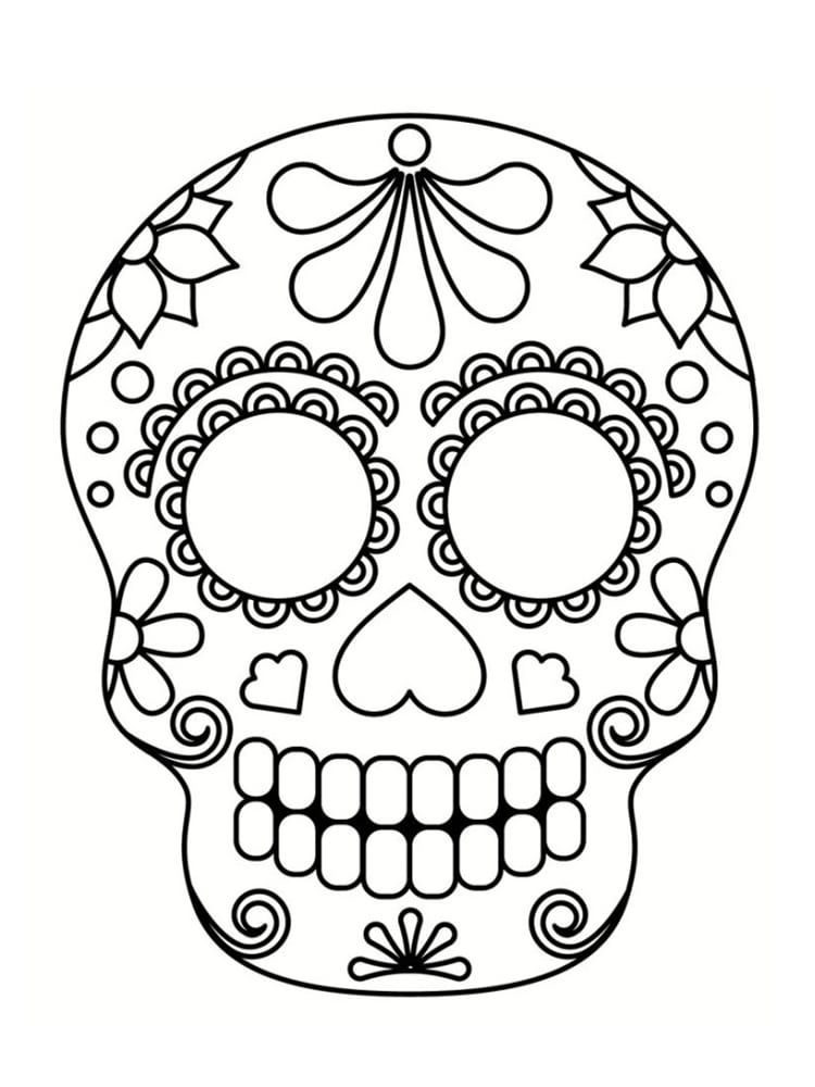 Coloriage Tête De Mort Mexicaine : 20 Dessins À Imprimer  Coloriage concernant Masque Halloween A Colorier