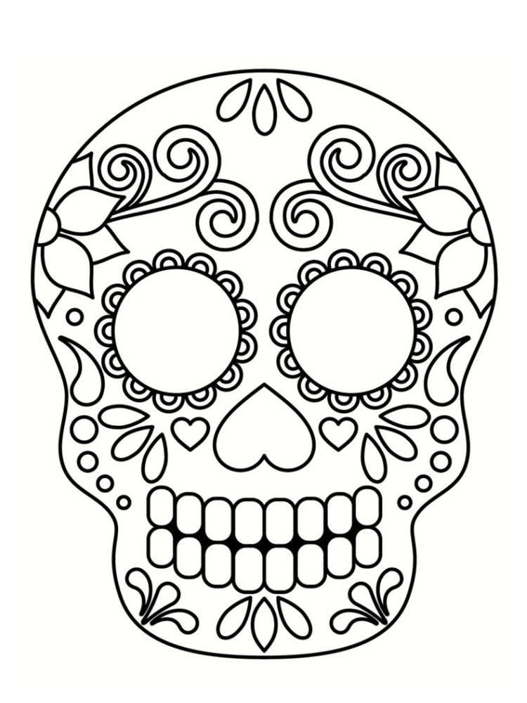 Coloriage Tête De Mort Mexicaine : 20 Dessins À Imprimer  Coloriage intérieur Dessiner Une Tete De Mort 