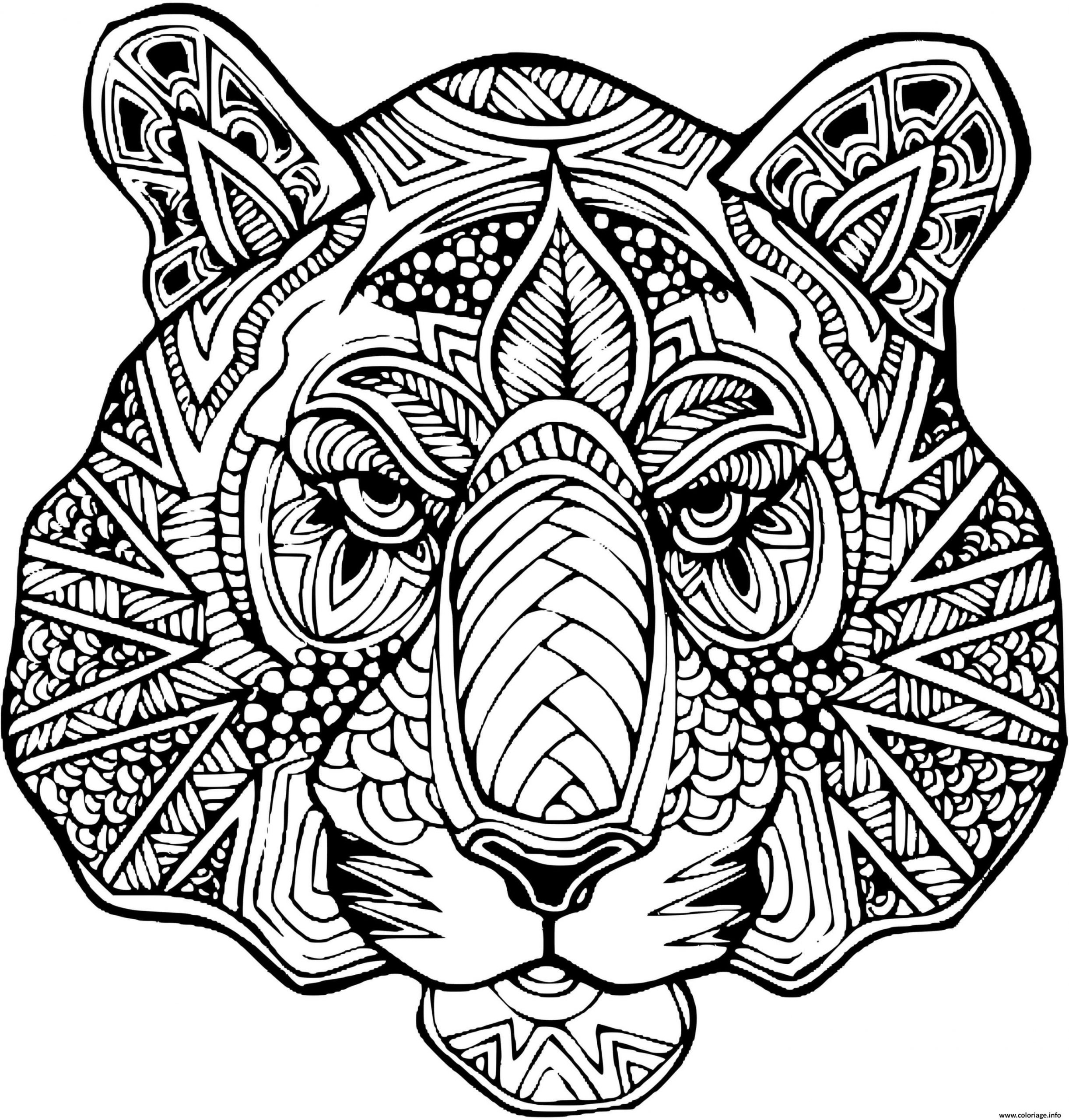 Coloriage Tigre Mandala Adulte Felin Dessin Tigre À Imprimer encequiconcerne Image Mandala A Imprimer 