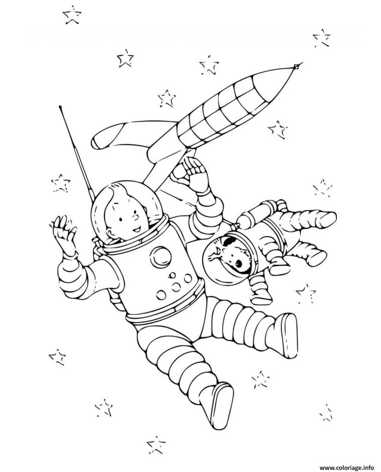 Coloriage Tintin Objectif Lune – Jecolorie dedans Coloriage La Lune