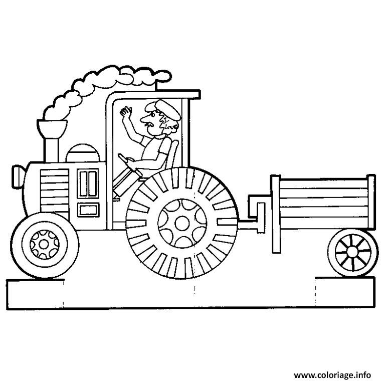 Coloriage Tracteur Avec Remorque Dessin Tracteur À Imprimer avec Coloriage Tracteur 