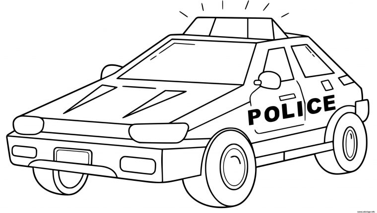 Coloriage Transport Voiture De Police Style Carre Dessin Voiture De destiné Voiture Dessin Simple