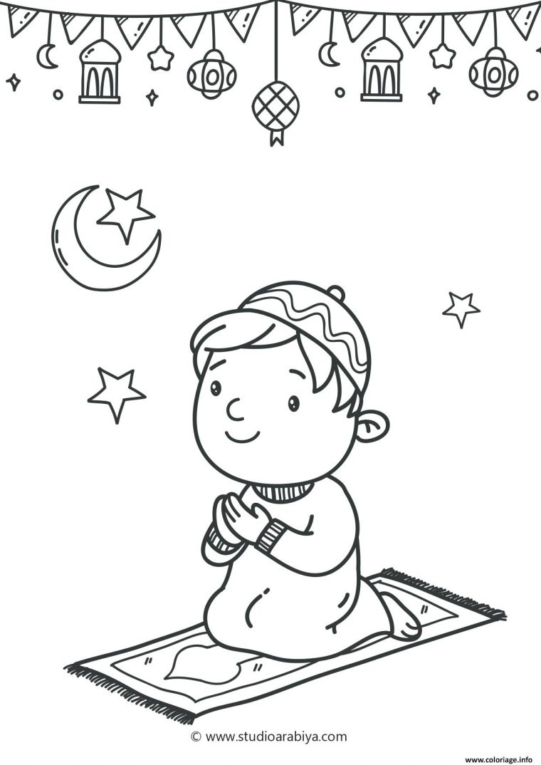 Coloriage Un Enfant Fait La Priere Ramadan Dessin Ramadan À Imprimer encequiconcerne Coloriage Enfants