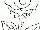 Coloriage Une Rose Avec Tige Dessin Fleurs À Imprimer tout Coloriage De Rose