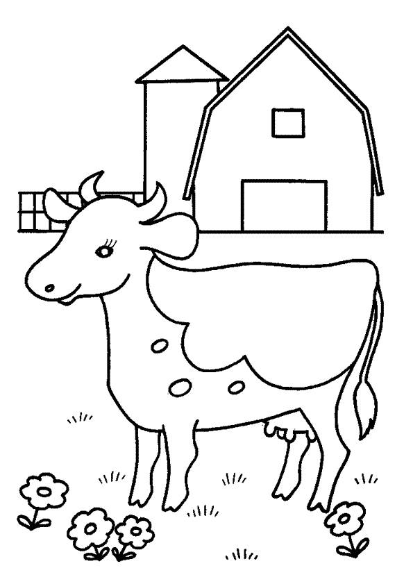 Coloriage Une Vache Dans Le Pré Dessin Gratuit À Imprimer serapportantà Coloriage Vache 