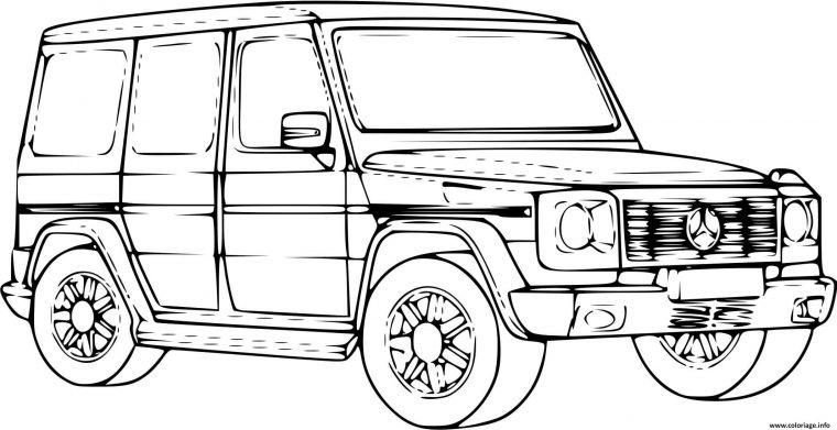 Coloriage Voiture 4X4 Mercedes Dessin 4X4 À Imprimer dedans Coloriage En Ligne Voiture