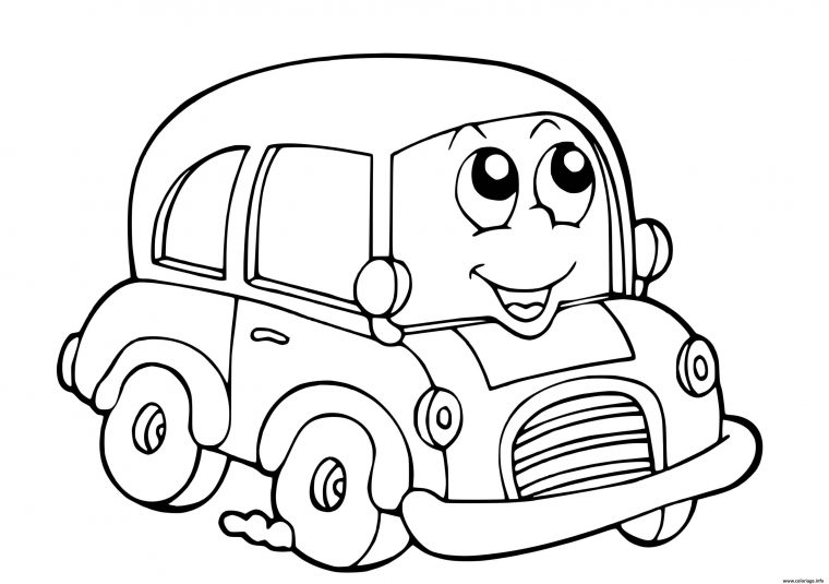 Coloriage Voiture Facile Maternelle Dessin Voiture De Course À Imprimer avec Dessins Voitures À Imprimer