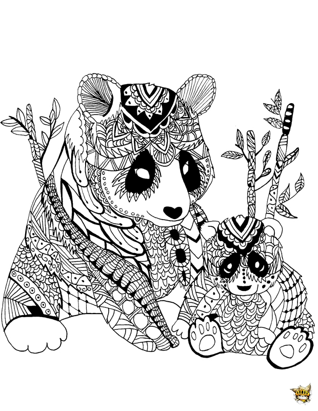 Coloriage : Zentangle Panda Pour Adultes concernant Oloriage