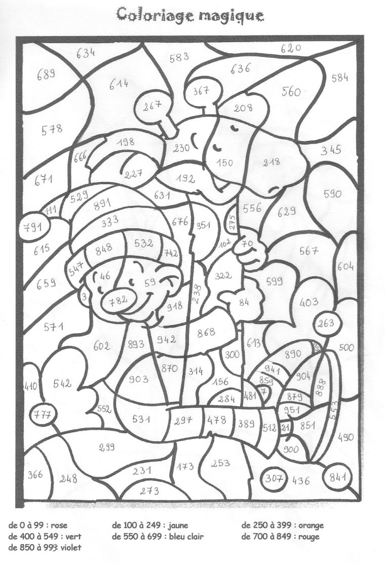 Coloriage204: Coloriage Magique Ce1 Numération dedans Coloriage Magique Ce1 Multiplication A Imprimer