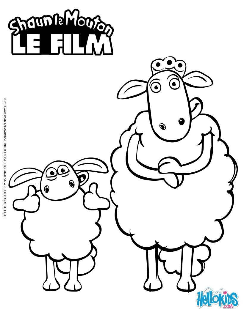 Coloriage204: Coloriage Shaun Le Mouton tout Mouton A Colorier