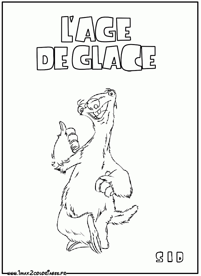 Coloriages Age De Glace -Ice Age - Salut Sid encequiconcerne Coloriage Age De Glace 