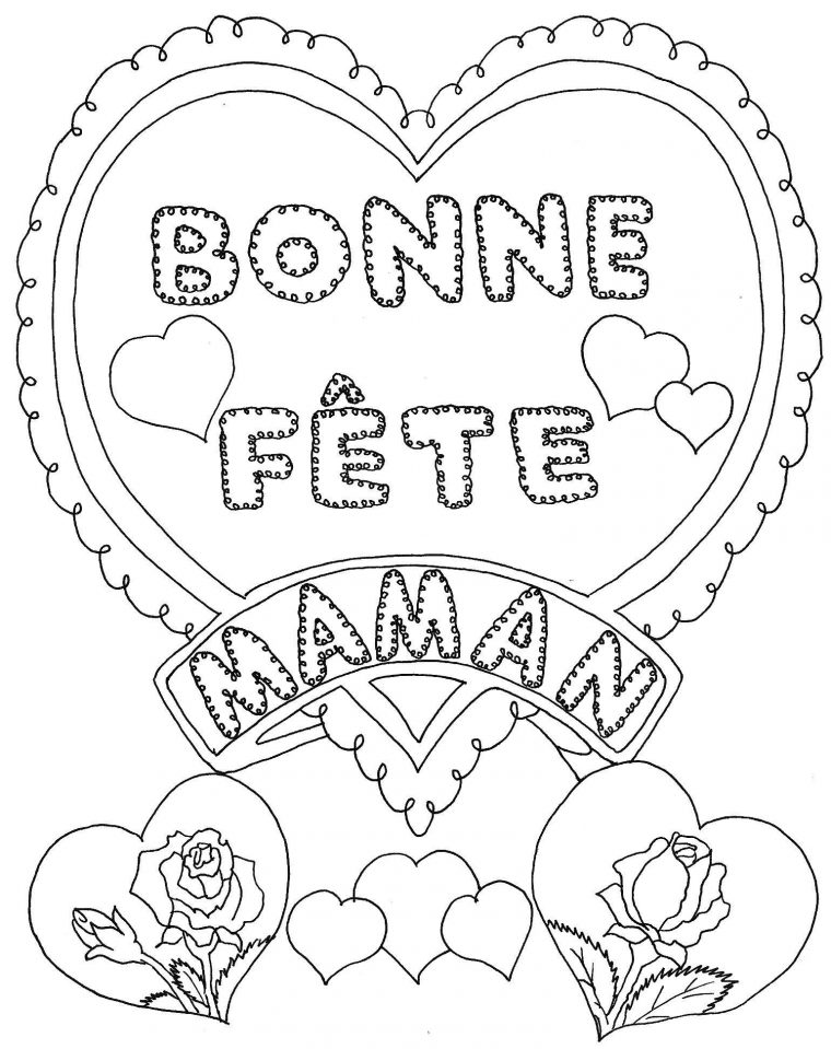 Coloriages Coeur dedans Dessin Fete