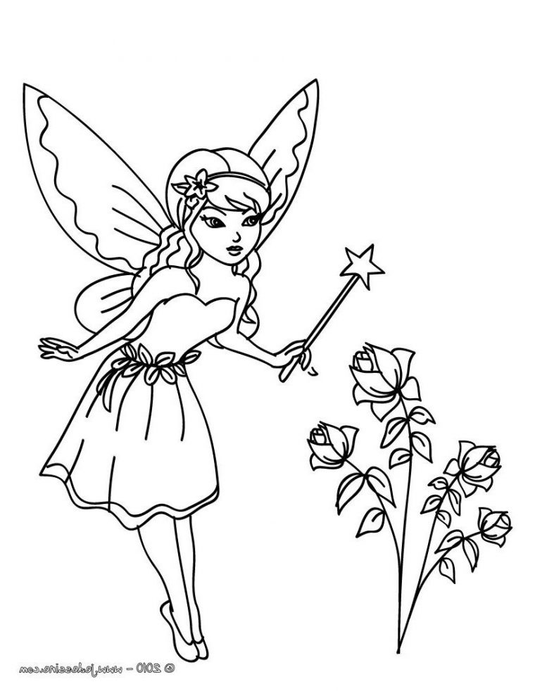 Coloriages Coloriage Fee Gratuit Fr Hellokids  Coloriage Fée encequiconcerne Image De Fée Clochette A Imprimer