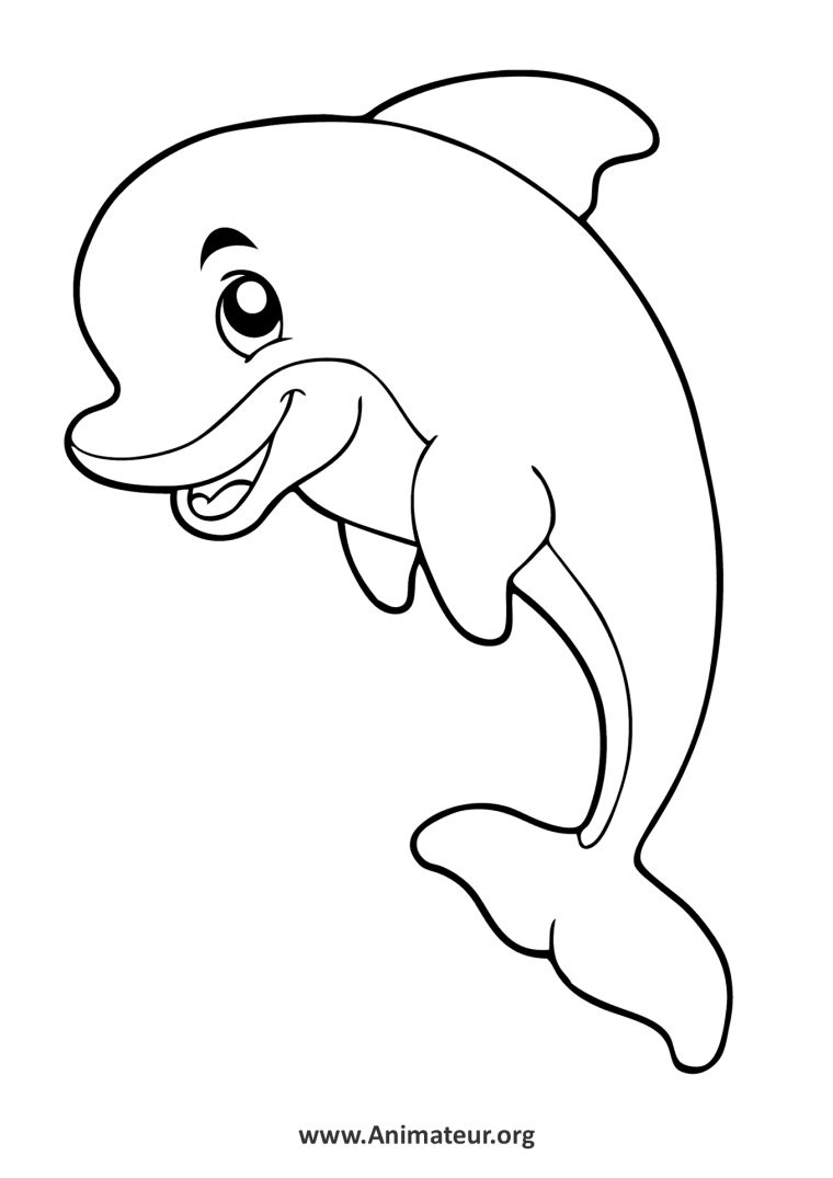 Coloriages D'Animaux De Le Mer À Imprimer Pour Les Enfants – Animateur concernant Coloriage De Dauphin