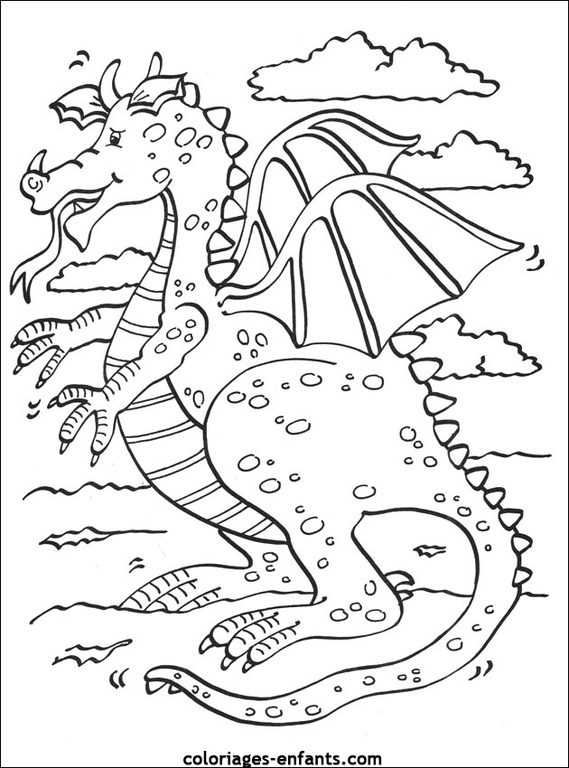 Coloriages De Dragons concernant Dragon A Colorier 