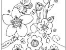Coloriages De Fleurs - Fleurs De Printemps -Flowers Coloring Page dedans Dessin Printemps