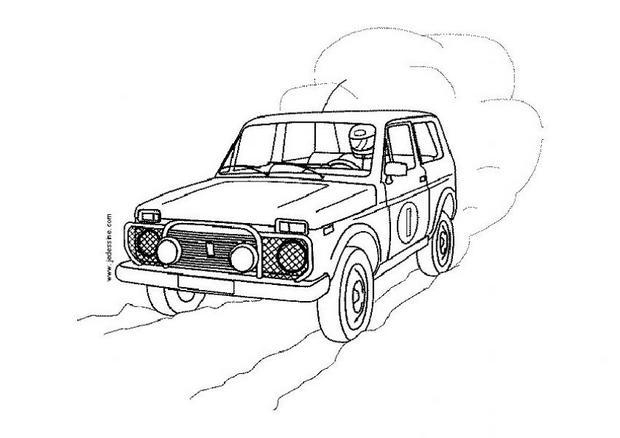 Coloriages De Voitures - Coloriage D&amp;#039;Un 4X4 à Coloriage De 4X4 