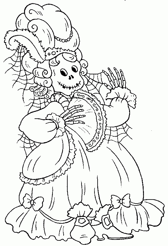 Coloriages Halloween (Citrouille, Sorcière, Squelette, Vampire…) serapportantà Coloriage Squelette Halloween