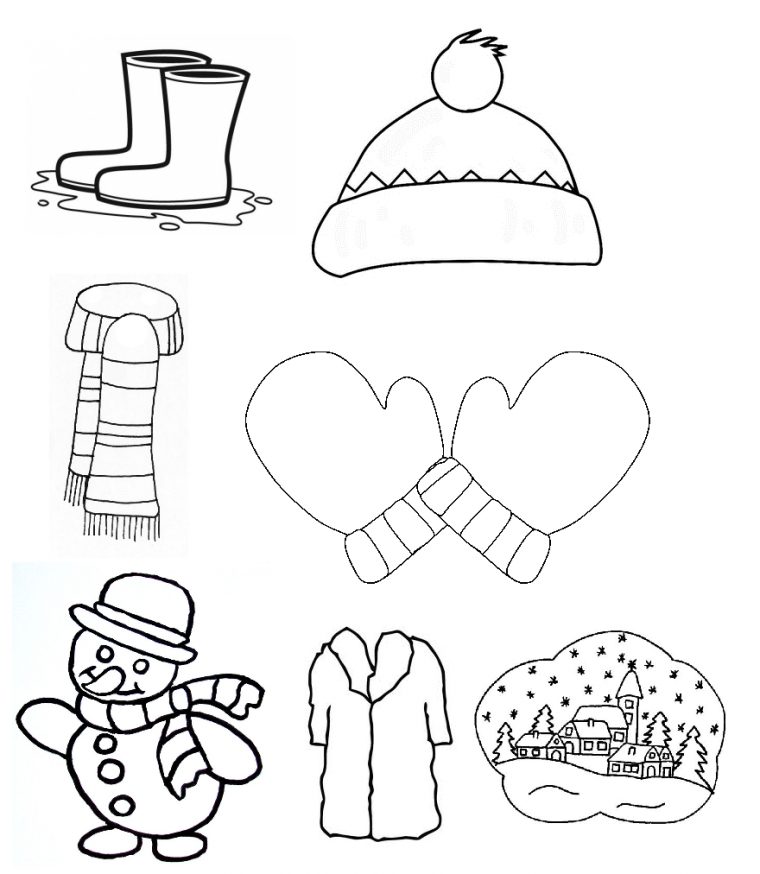 Coloriages Hivers Petites Images À Imprimer à Coloriage Hiver