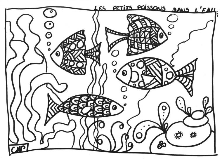 Coloriages: Les Petits Poissons. – Crapouilleries avec Coloriage Poisson D Avril